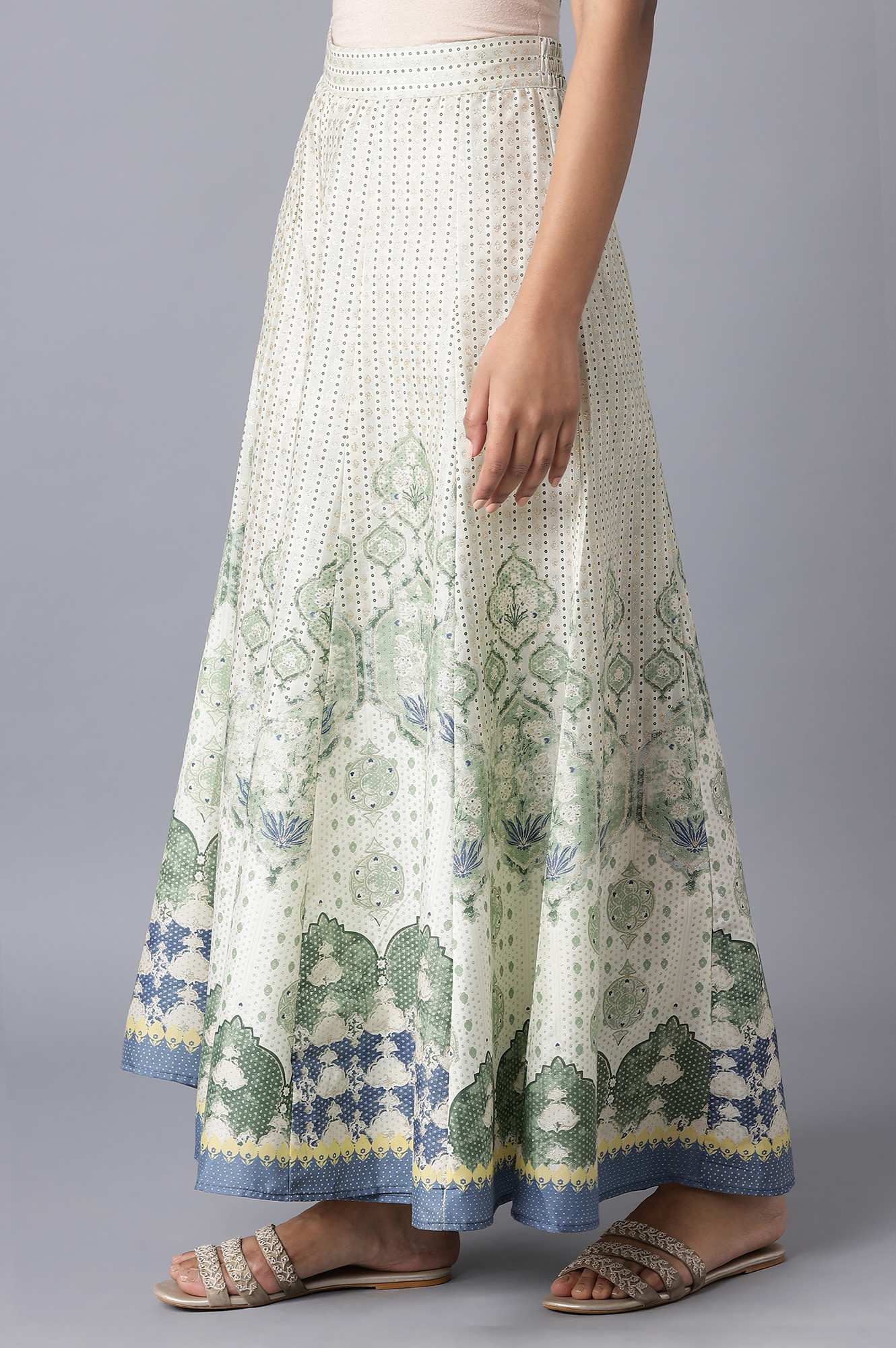 Sage Green Floral Printed Culottes