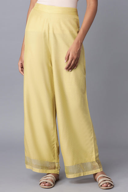 Light Green Embroidered Parallel Pants - wforwoman
