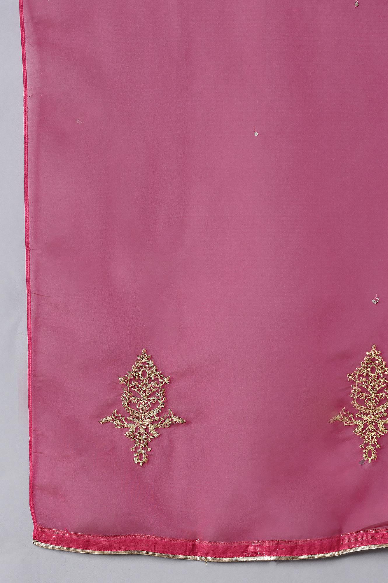 Dark Pink Organza Dupatta