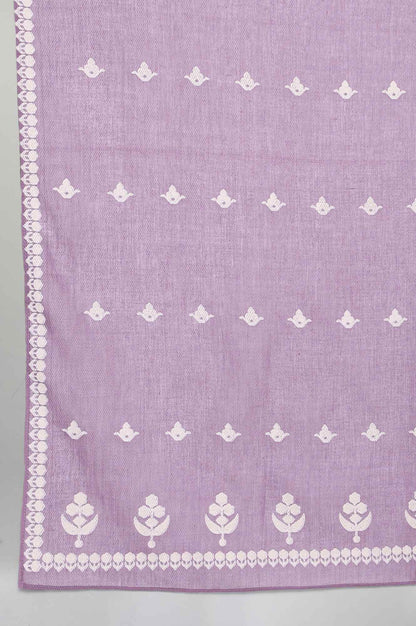 Purple and Off-white Printed Dupatta