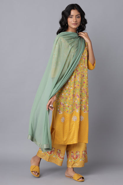 Green Mukaish Chiffon Dupatta