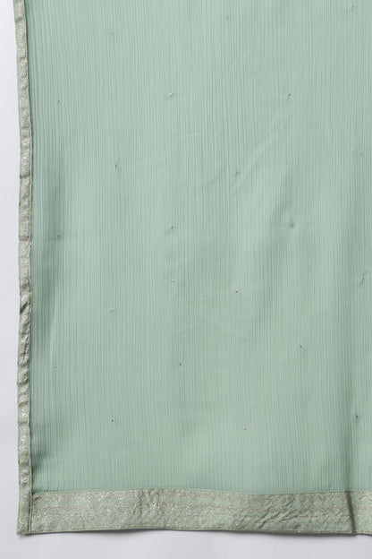 Green Mukaish Chiffon Dupatta