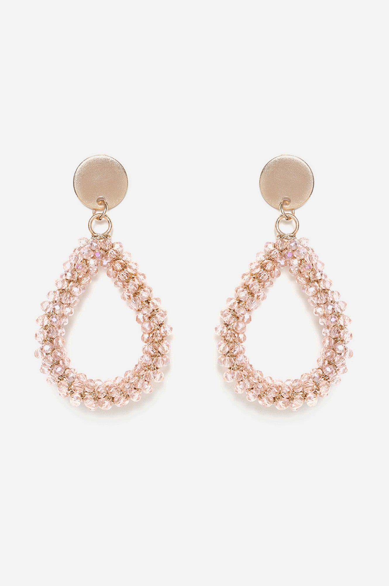 Pink Pear Shaped Crystal Dangler Earrings