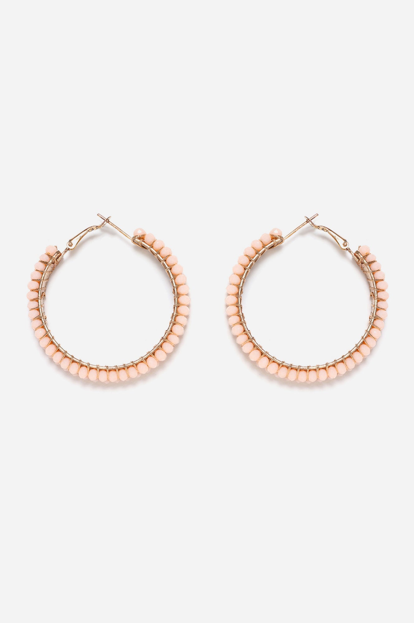 Beige Handcrafted Hoop Earrings