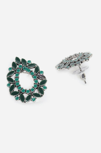 Blue And Green Enamelled Stud Earrings