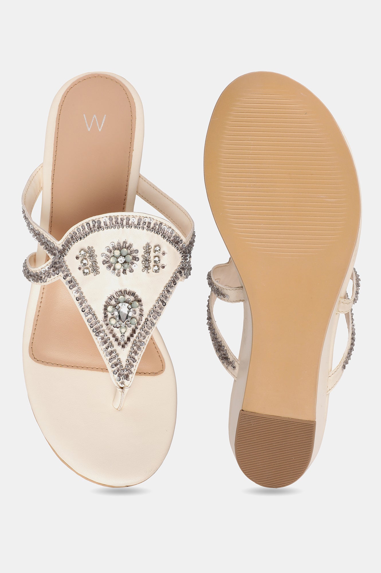 W Embroidered Open Wedge-Whannah