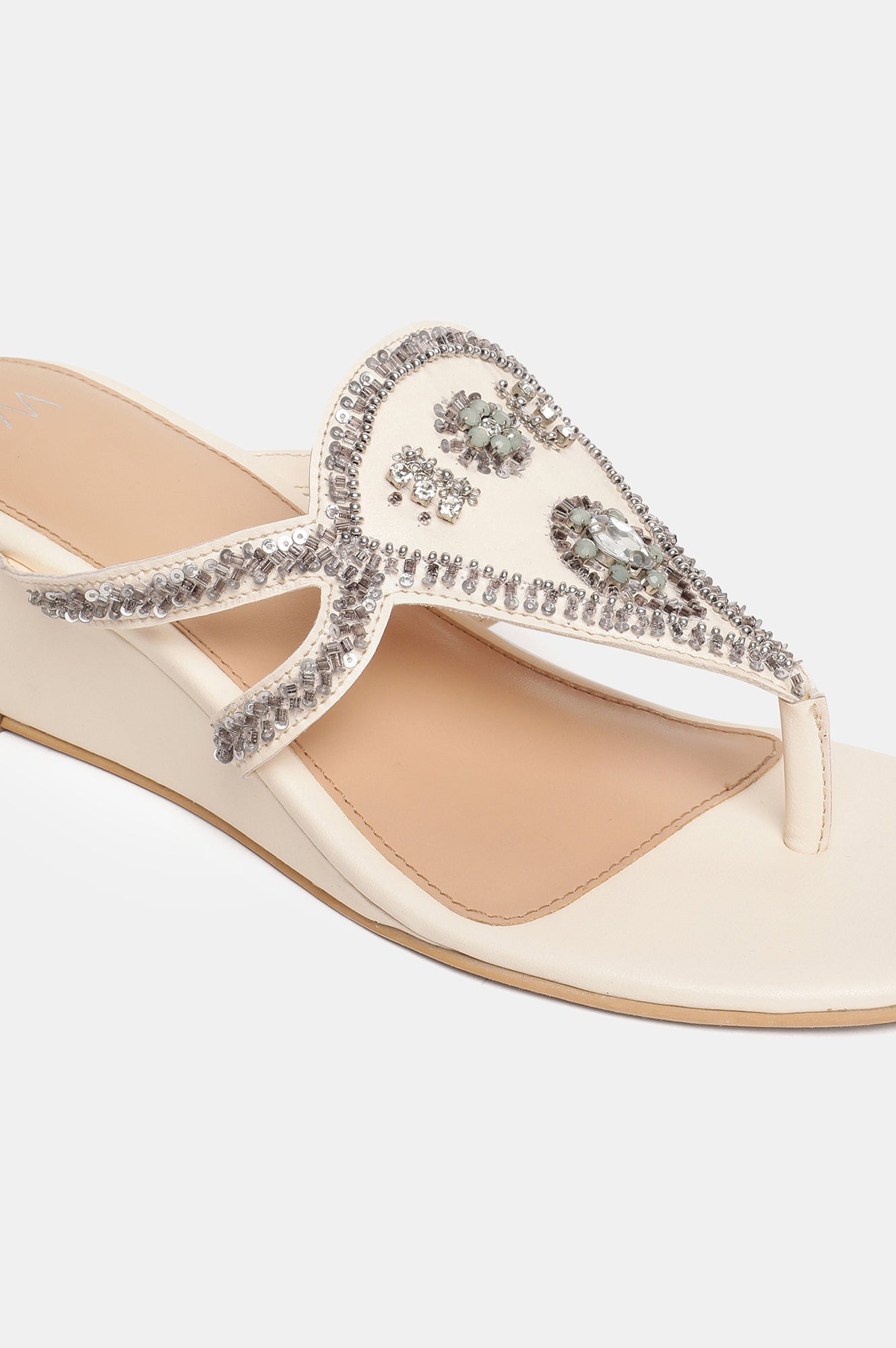 W Embroidered Open Wedge-Whannah