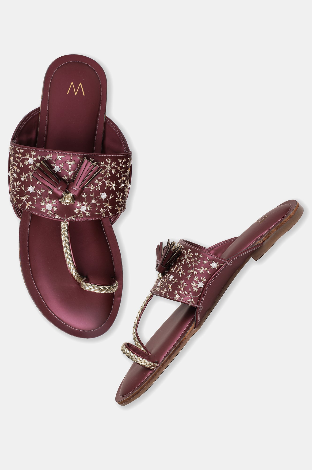 W Embroidered Open Flat