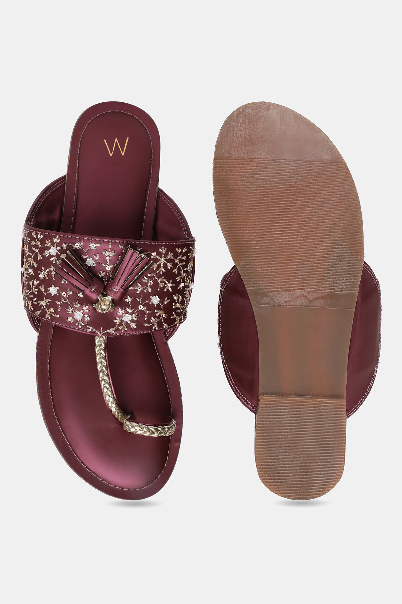 W Embroidered Open Flat