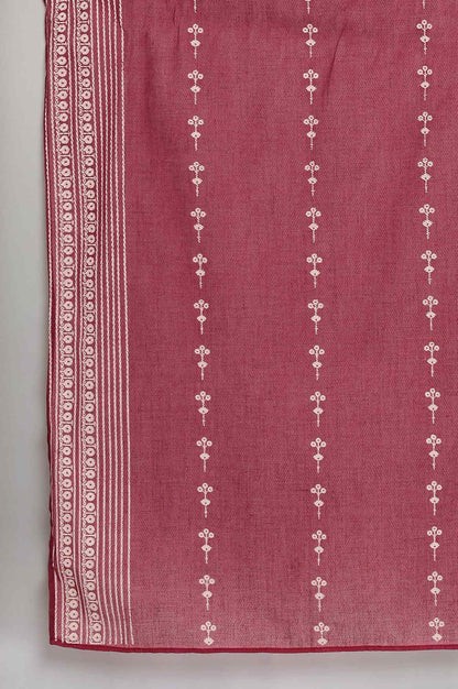 Maroon Solid Straight kurta-Parallel Pants-Dupatta Set