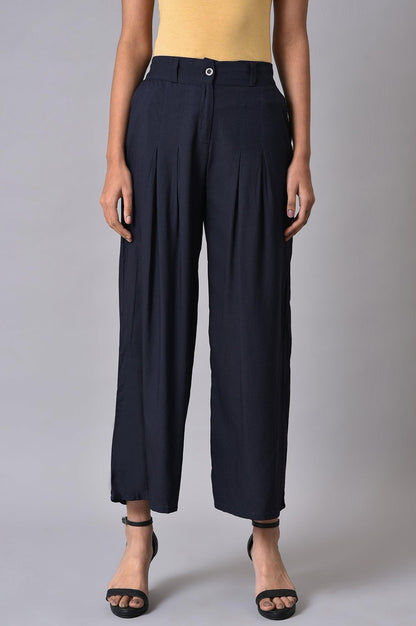 Blue Tailored Parallel Pants - wforwoman