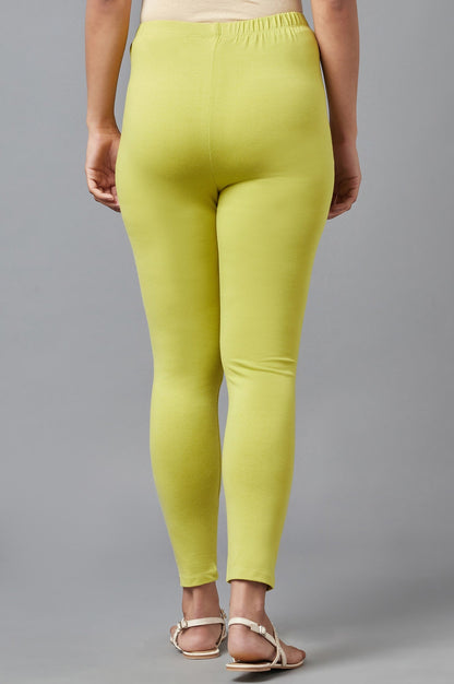 Green Skin Fit Cotton Lycra Tights