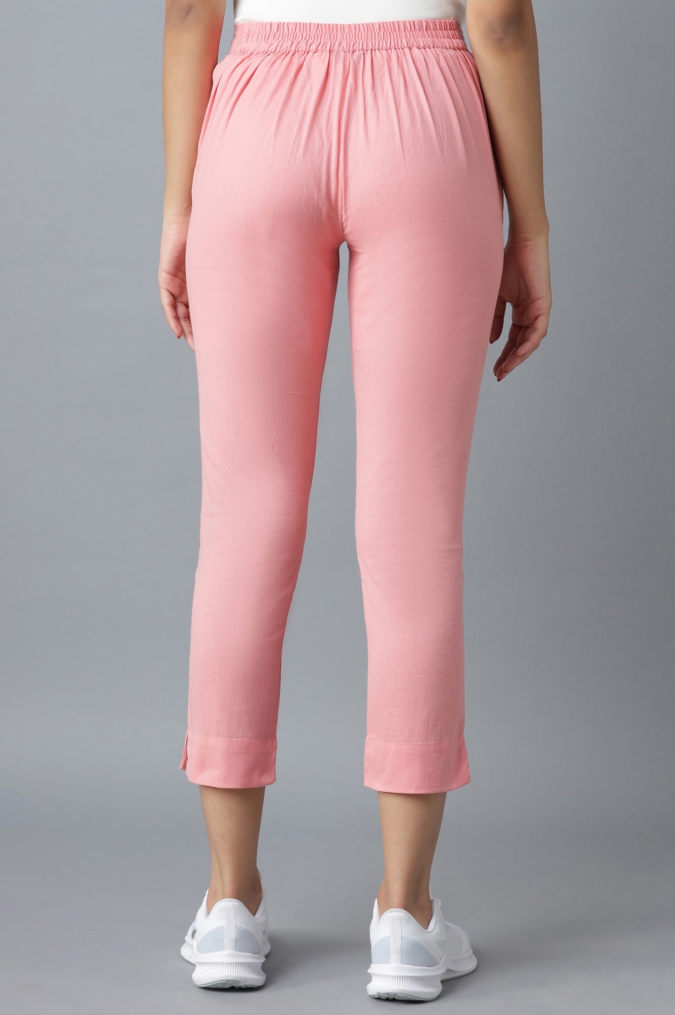 Pink rollup hem trousers