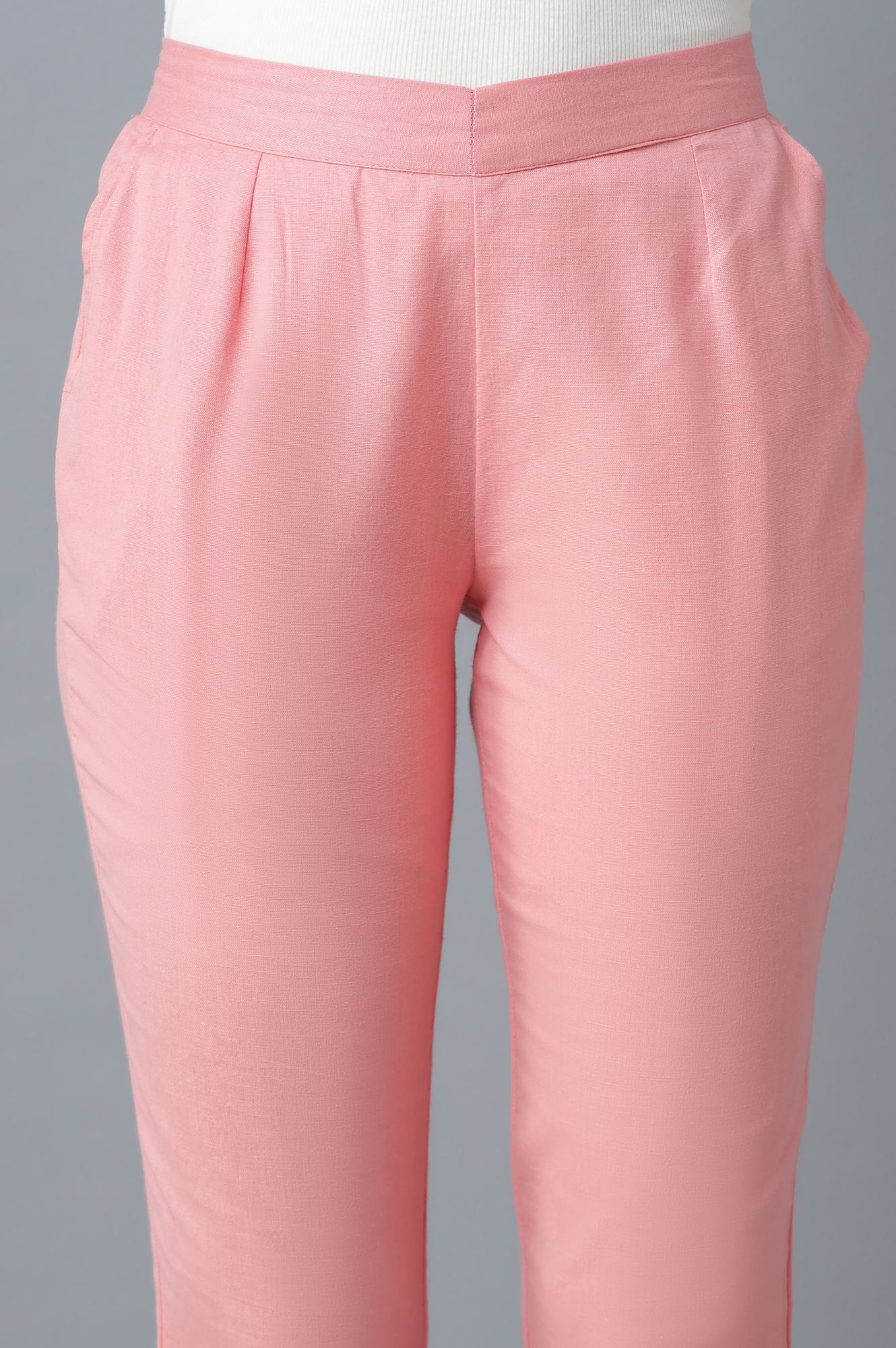 Pink rollup hem trousers