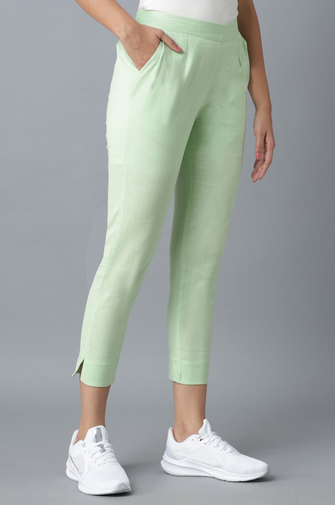 Green Cotton Trouser