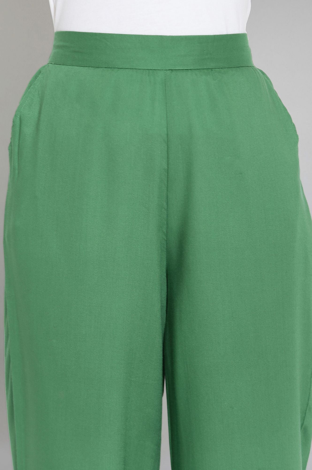 Green Calf Length Culottes