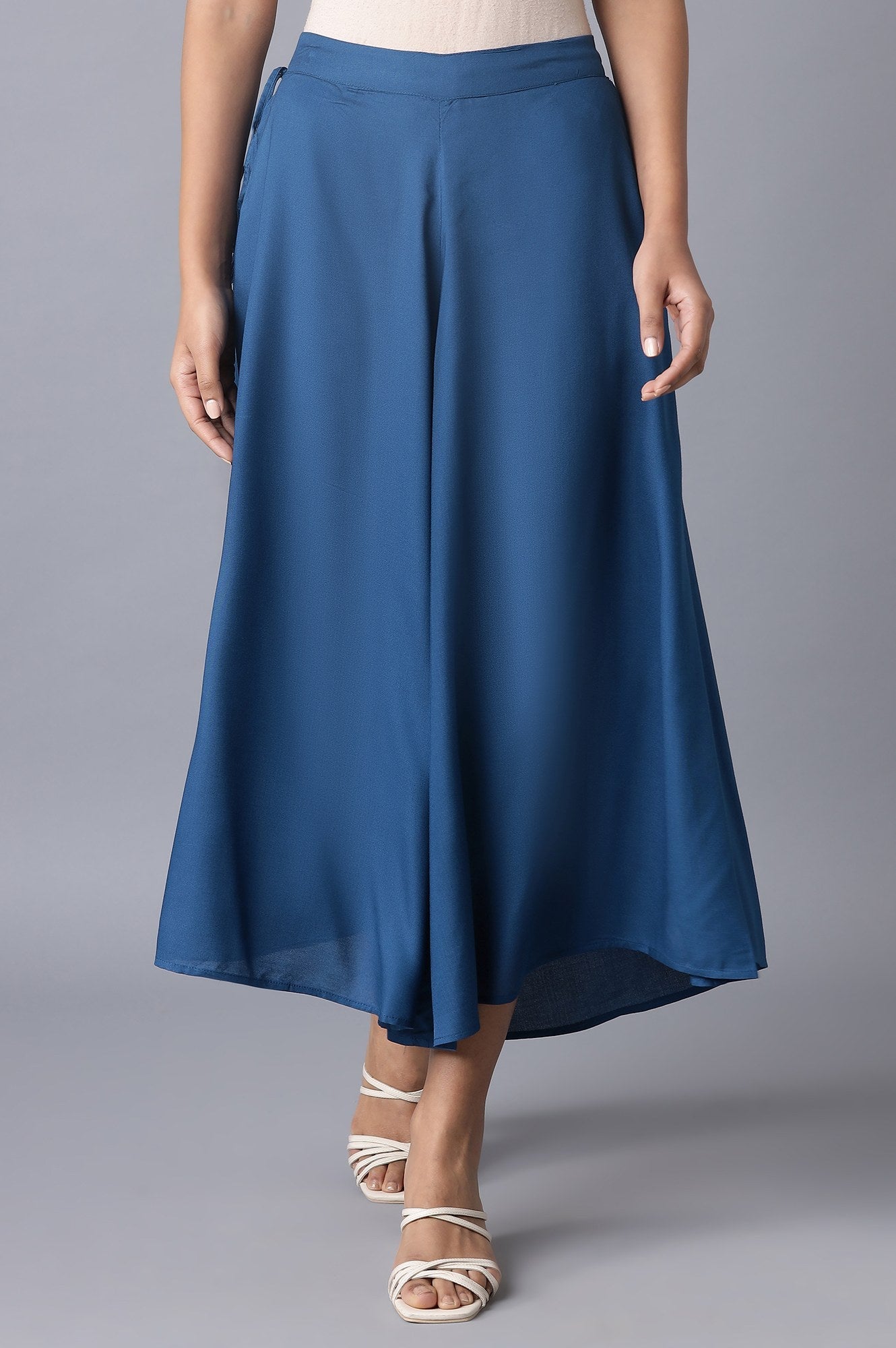 Blue Flared Culottes