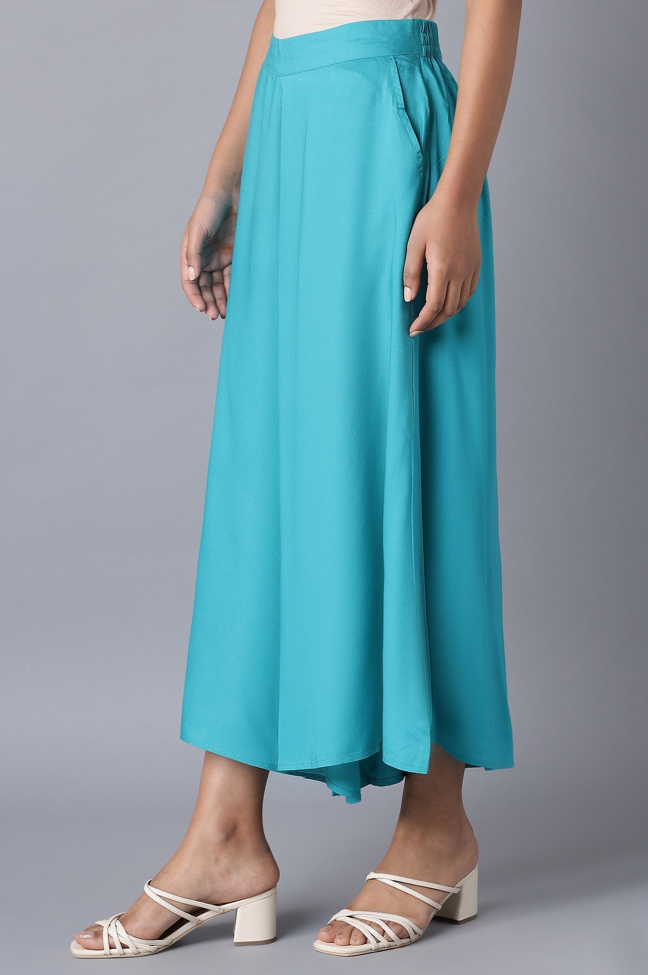 Blue Flared Culottes