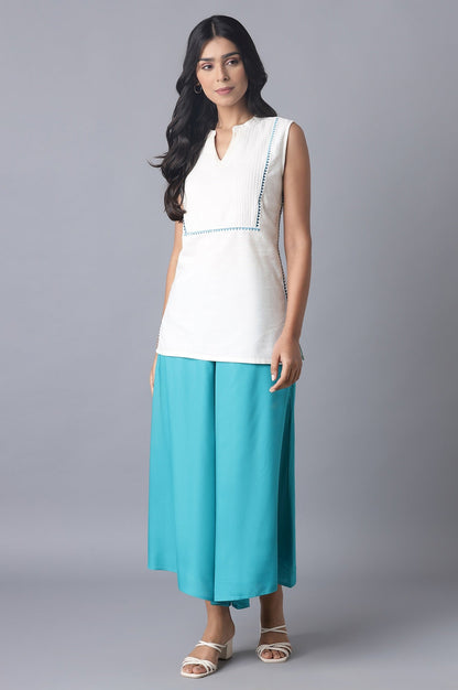 Blue Flared Culottes