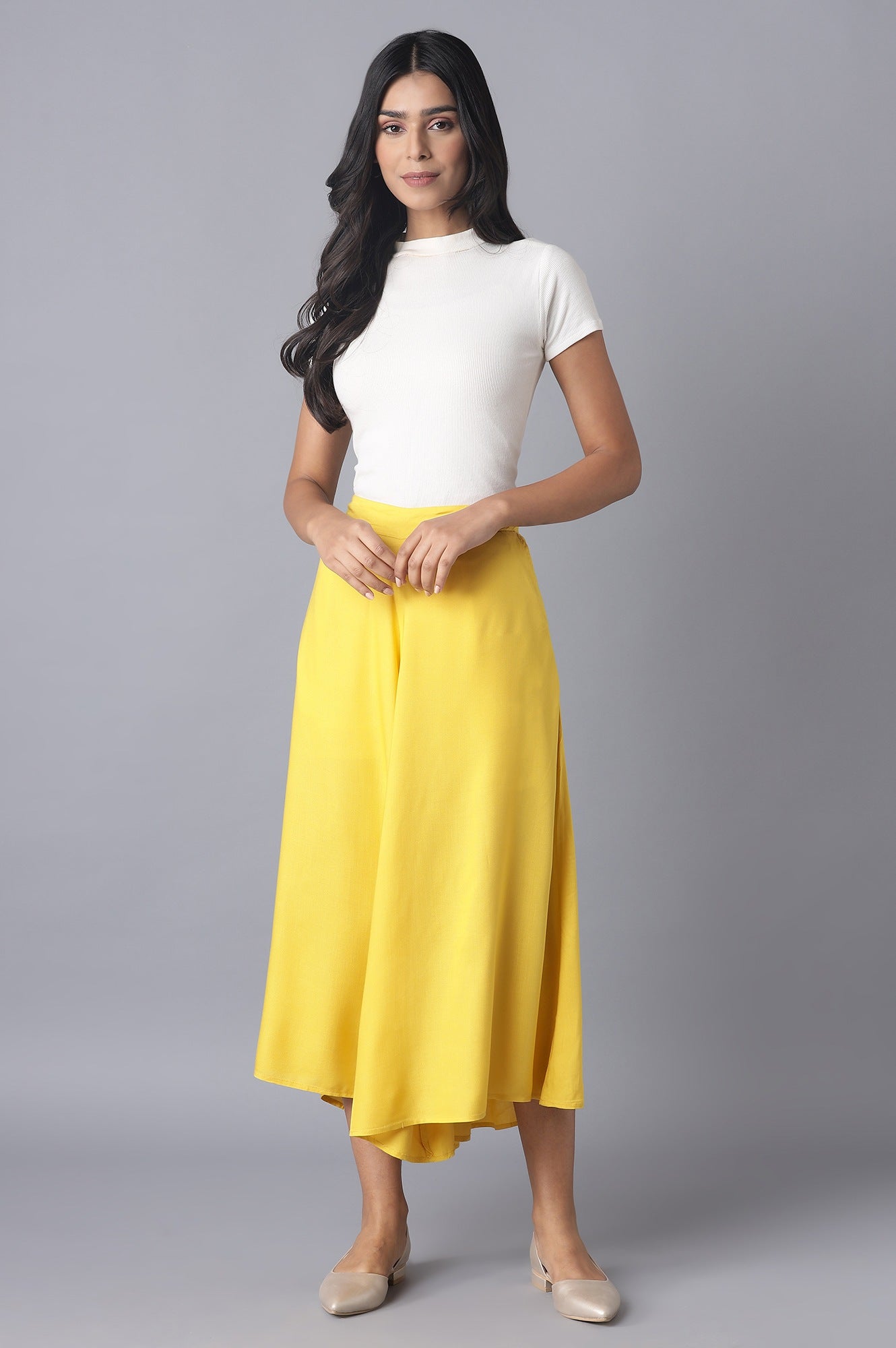 Yellow Flared Culottes