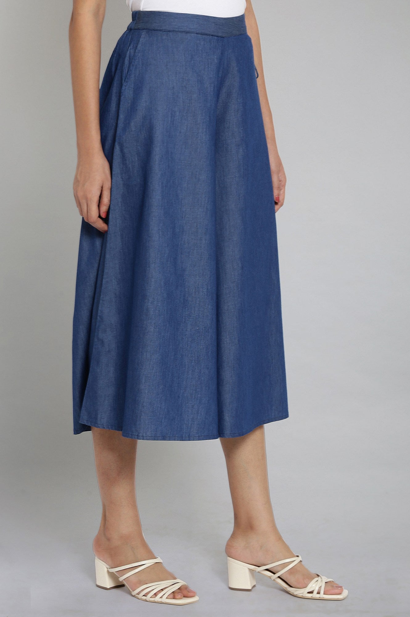 Blue Flared Culottes