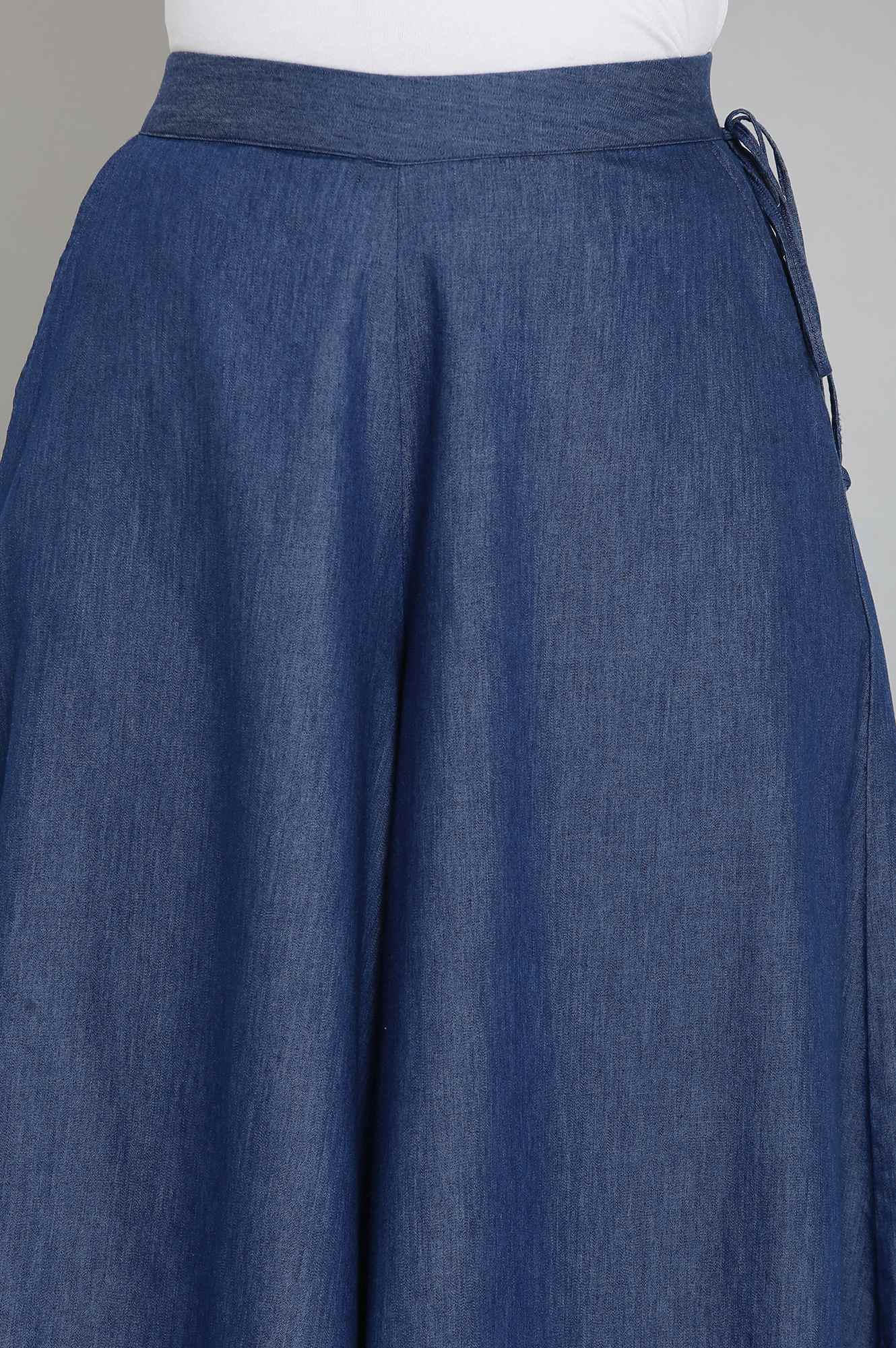 Blue Flared Culottes