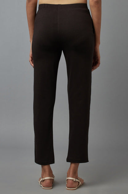 Black Cotton Lycra Jersy Pants