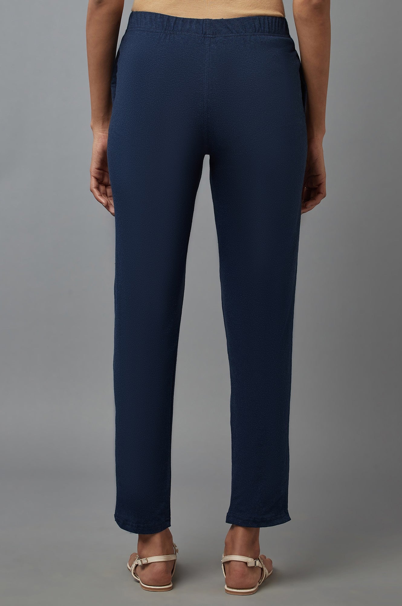 Blue Melange Jersey Pants