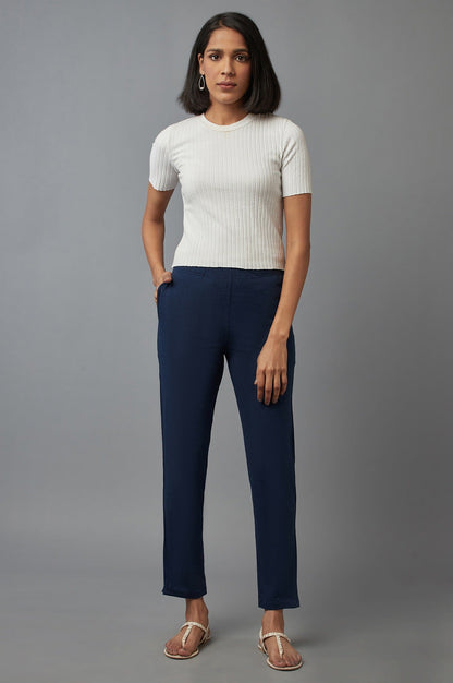 Blue Melange Jersey Pants