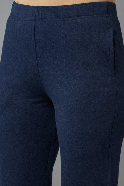 Blue Melange Jersey Pants