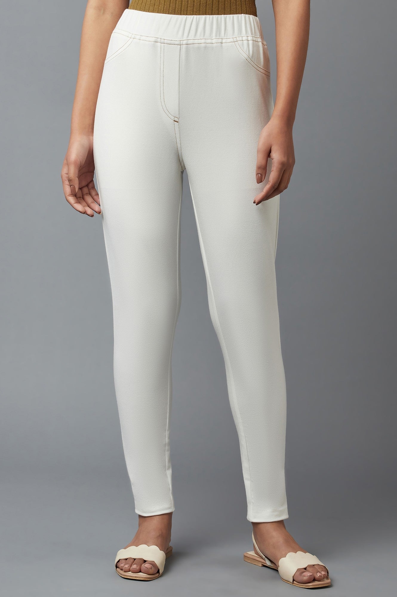 White Twill Jeggings