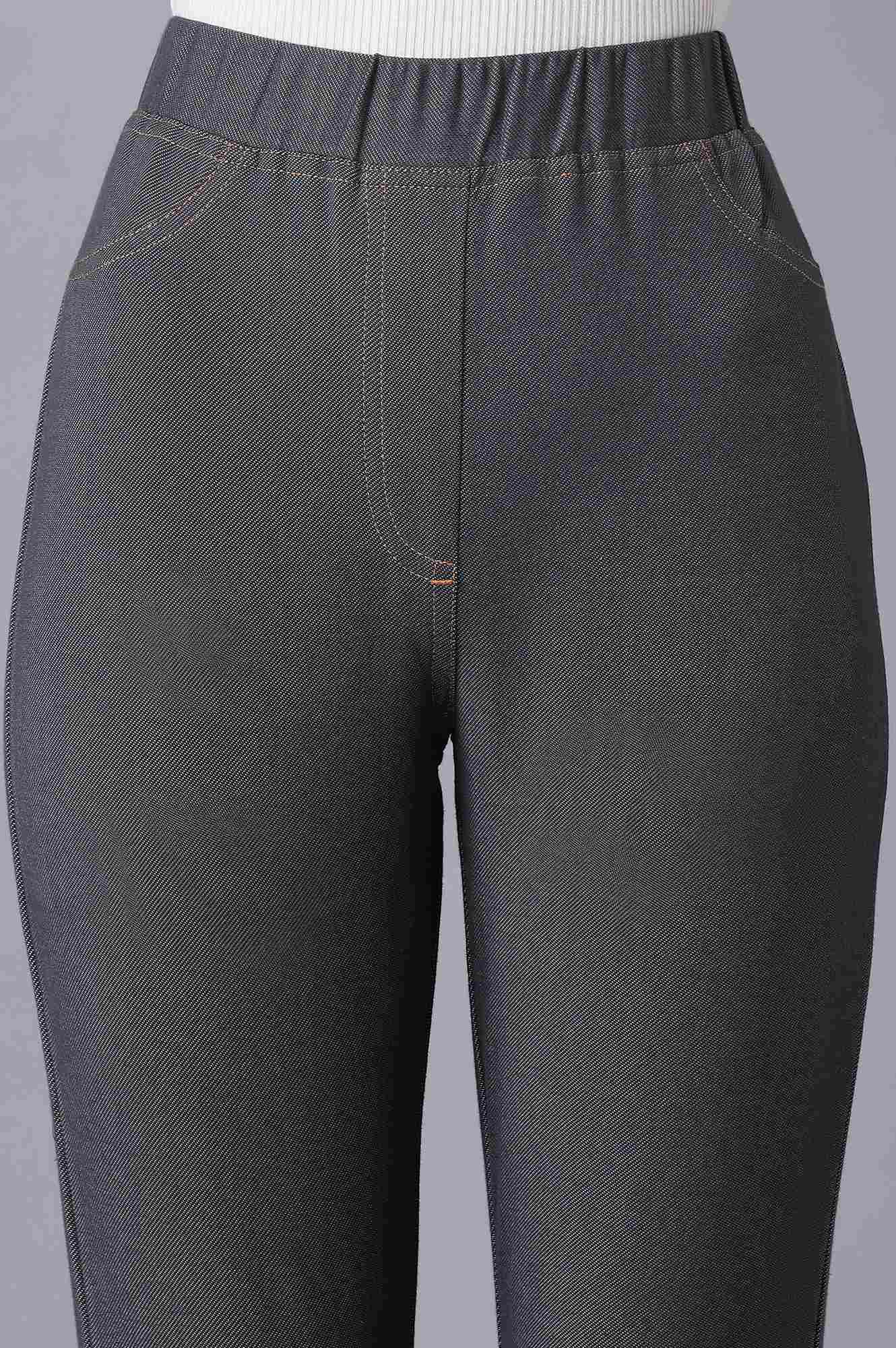 Grey Twill Jeggings