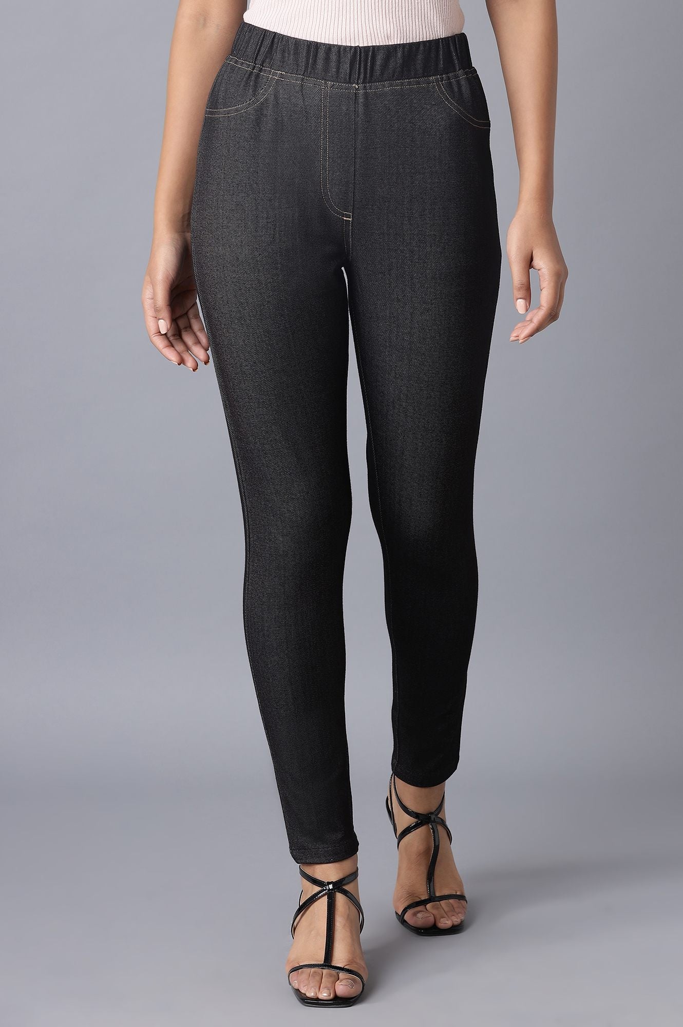 Black Twill Jeggings