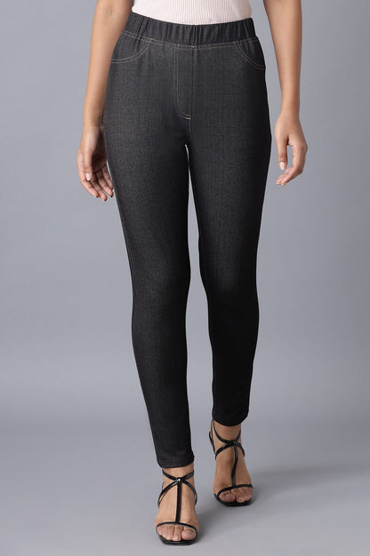 Black Twill Jeggings