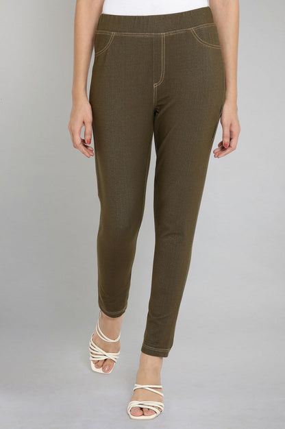 Olive Green Straight Jegging