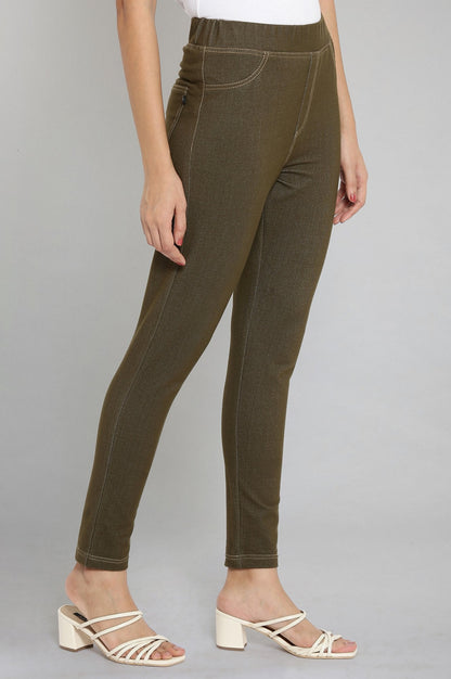 Olive Green Straight Jegging