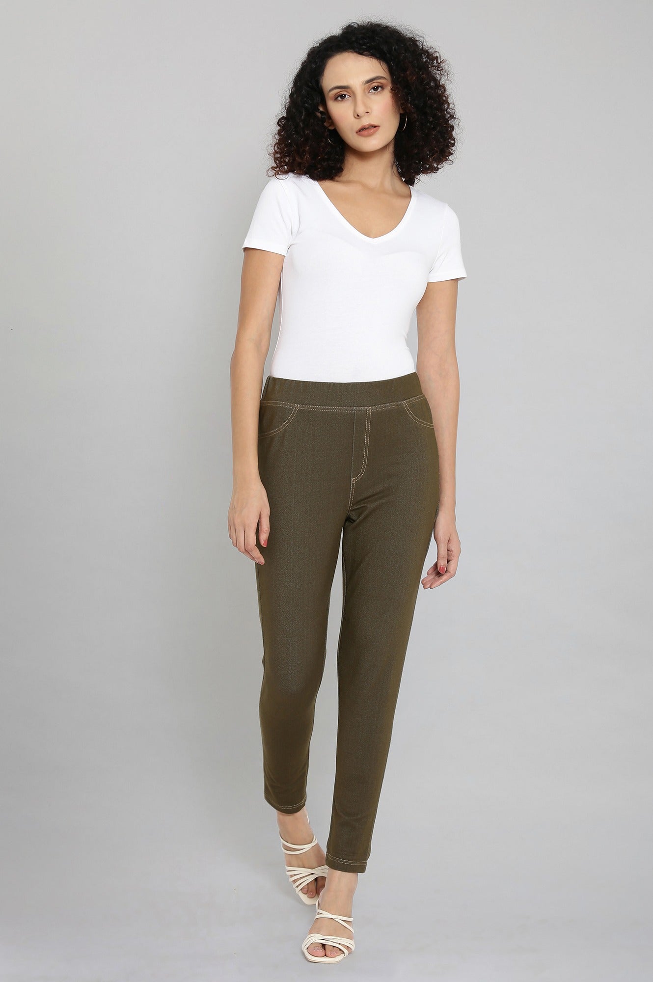 Olive Green Straight Jegging