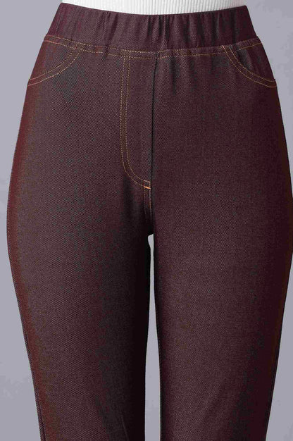 Maroon Twill Jeggings