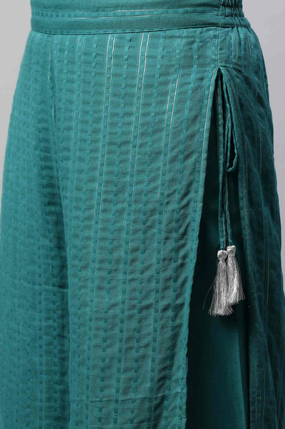 Green Layered Ankle Length Palazzo