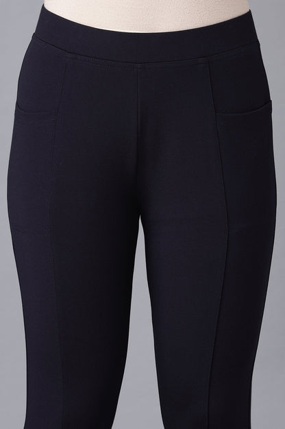 Navy Straight Yoga Tights