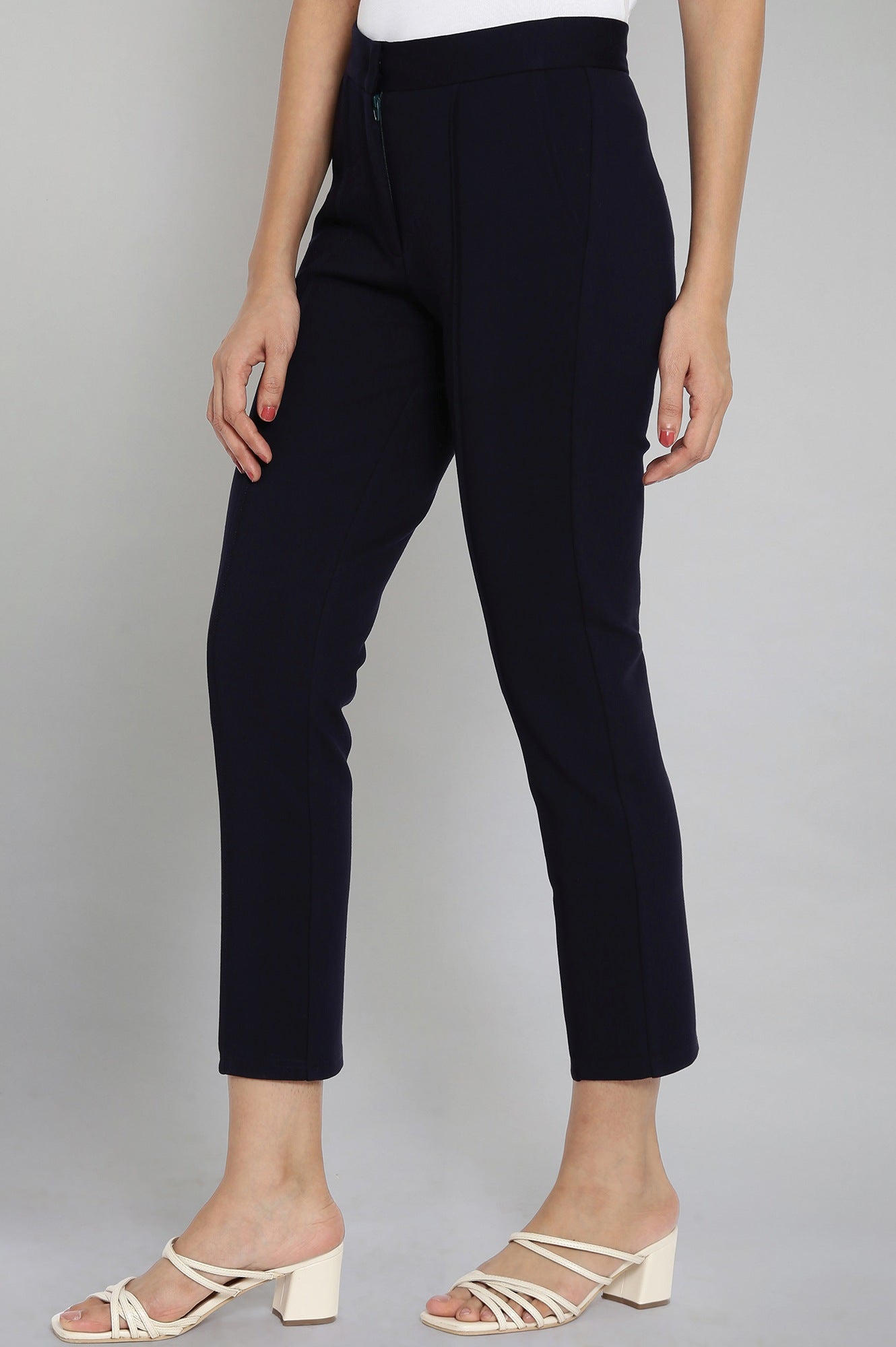 Navy Pintuck Trouser