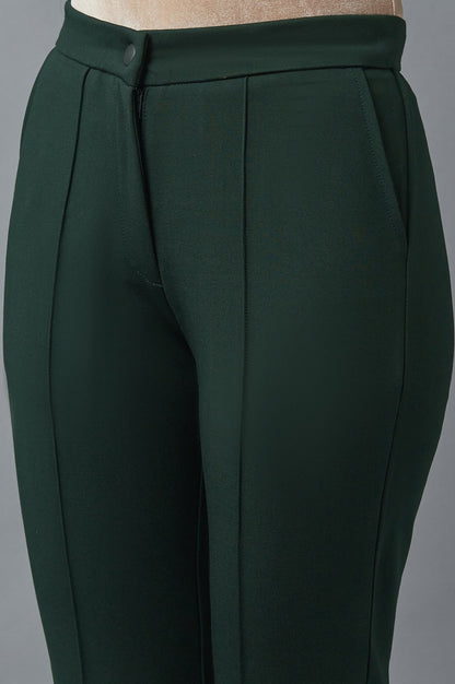 Bottle Green Pintuck Trousers