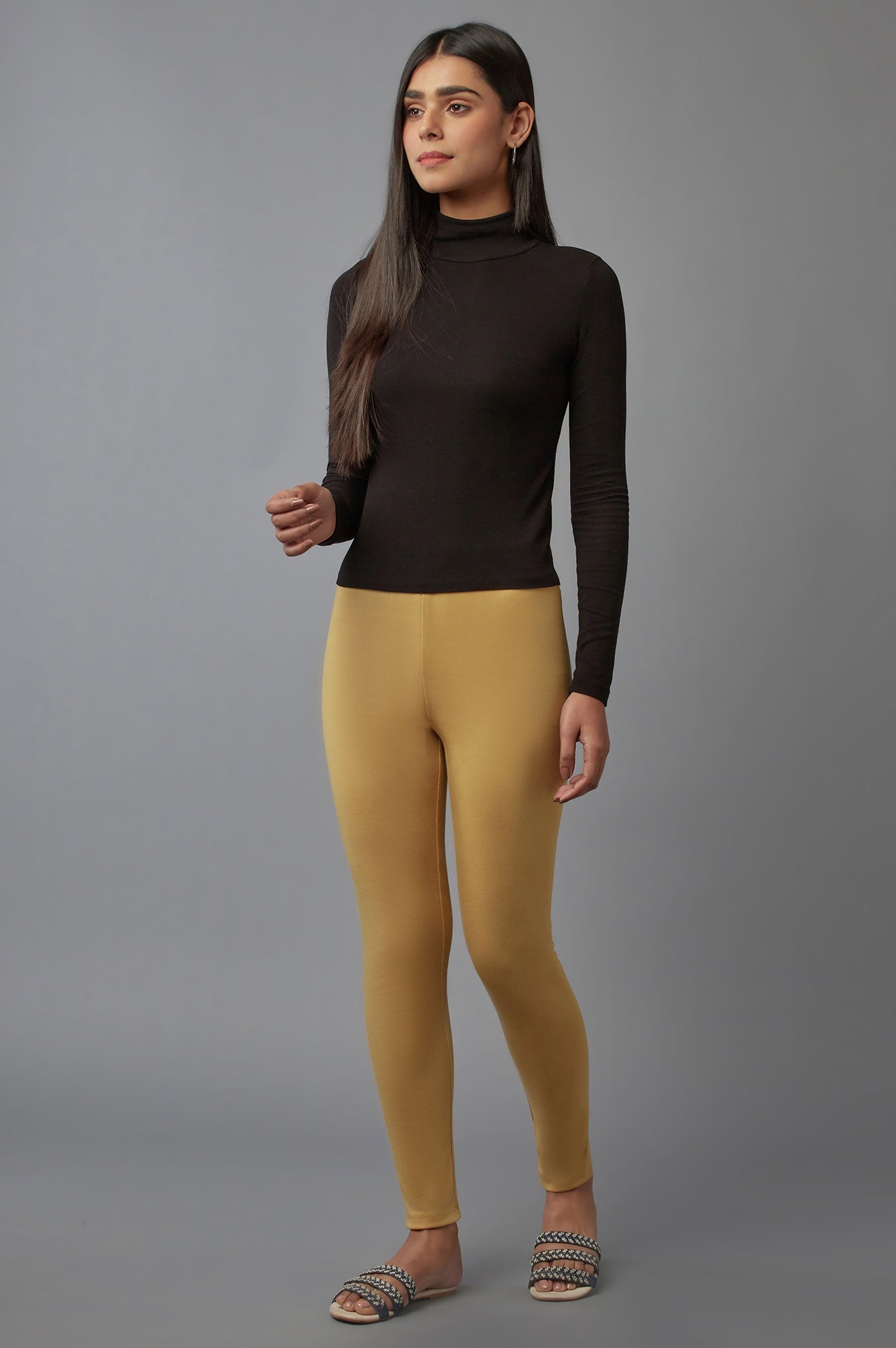 Gold Knitted Winter Tights