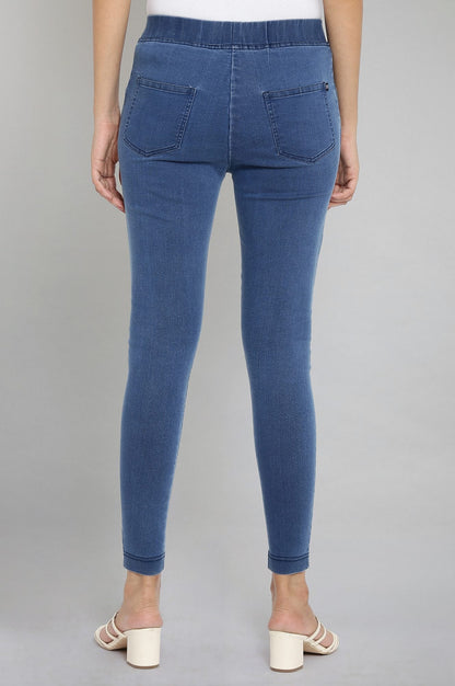 Blue Pintucks Jegging