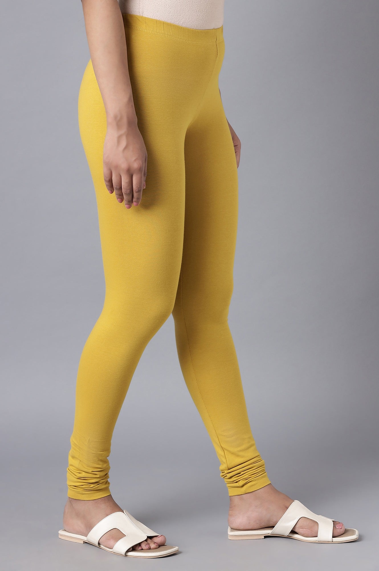 Yellow Skin Fit Churidar