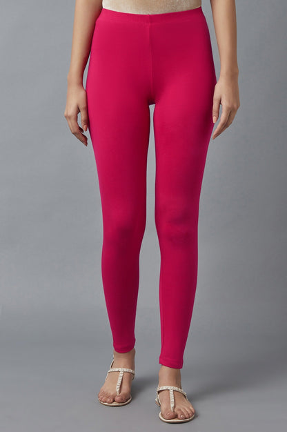 Pink Cotton Lycra Tights