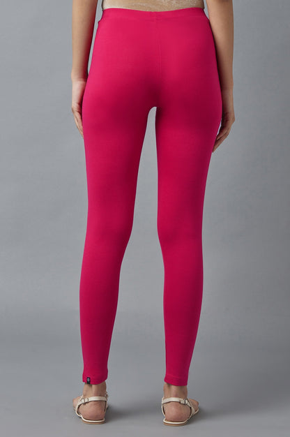 Pink Cotton Lycra Tights