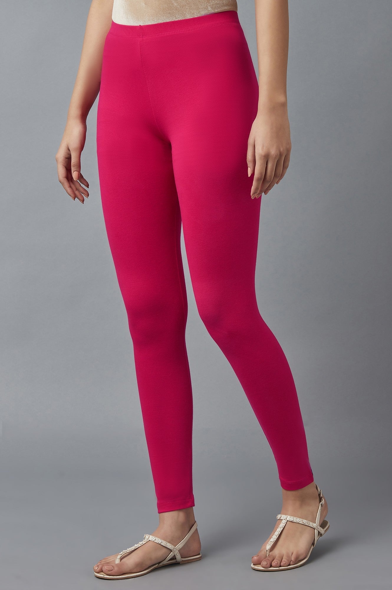 Pink Cotton Lycra Tights