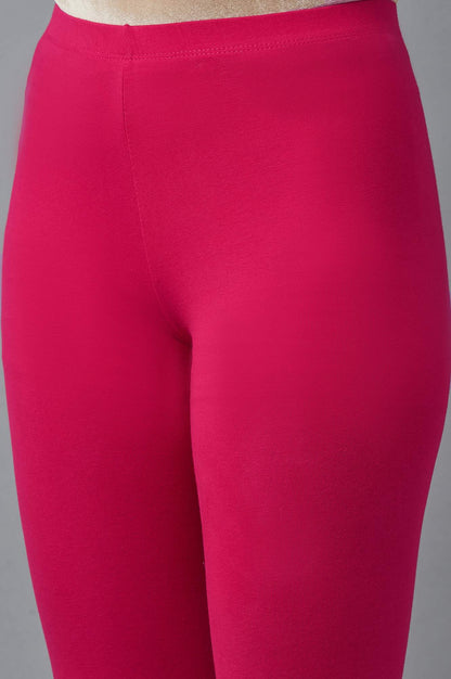 Pink Cotton Lycra Tights