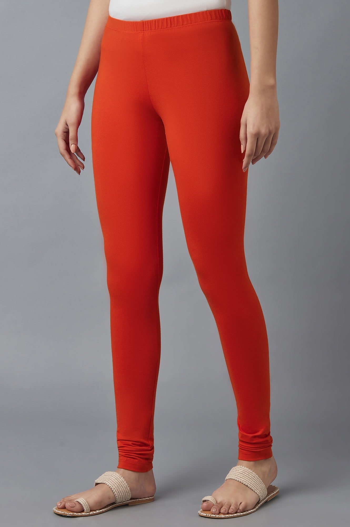 Red Cotton Lycra Tights